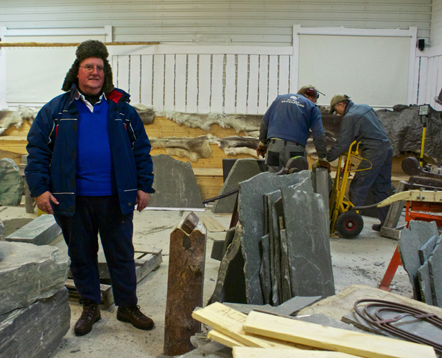 Me in the slate workshop.