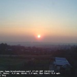 Haze turns Sun red