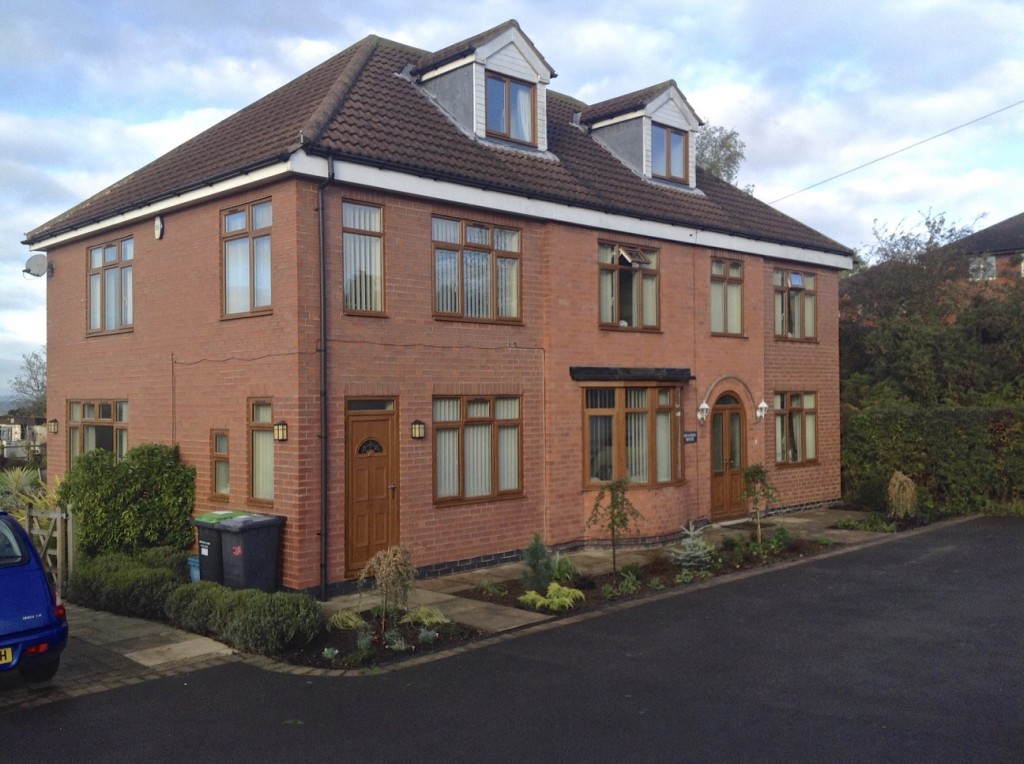 The front of the house from the drive.